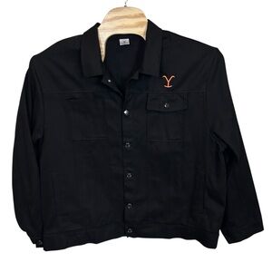 Yellowstone Black Cotton Workwear Jacket XXL Orange Logo‎ Embroidery